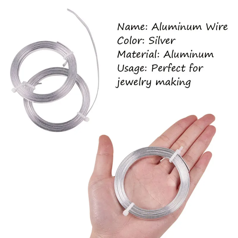 5Rolls Flat Aluminum Wire Bezel Strip Wire for Cabochons Jewelry