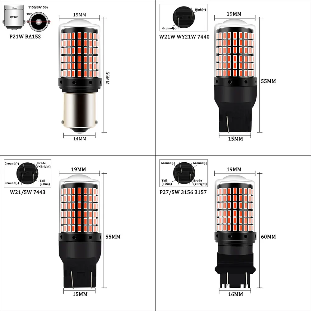 Супер красный без ошибок 1157 BA15D BAZ15D BAW15D BAY15D P21/5W P21/4W PR21/5W W21W P21W BA15S W21/5W 3157 P27/5W