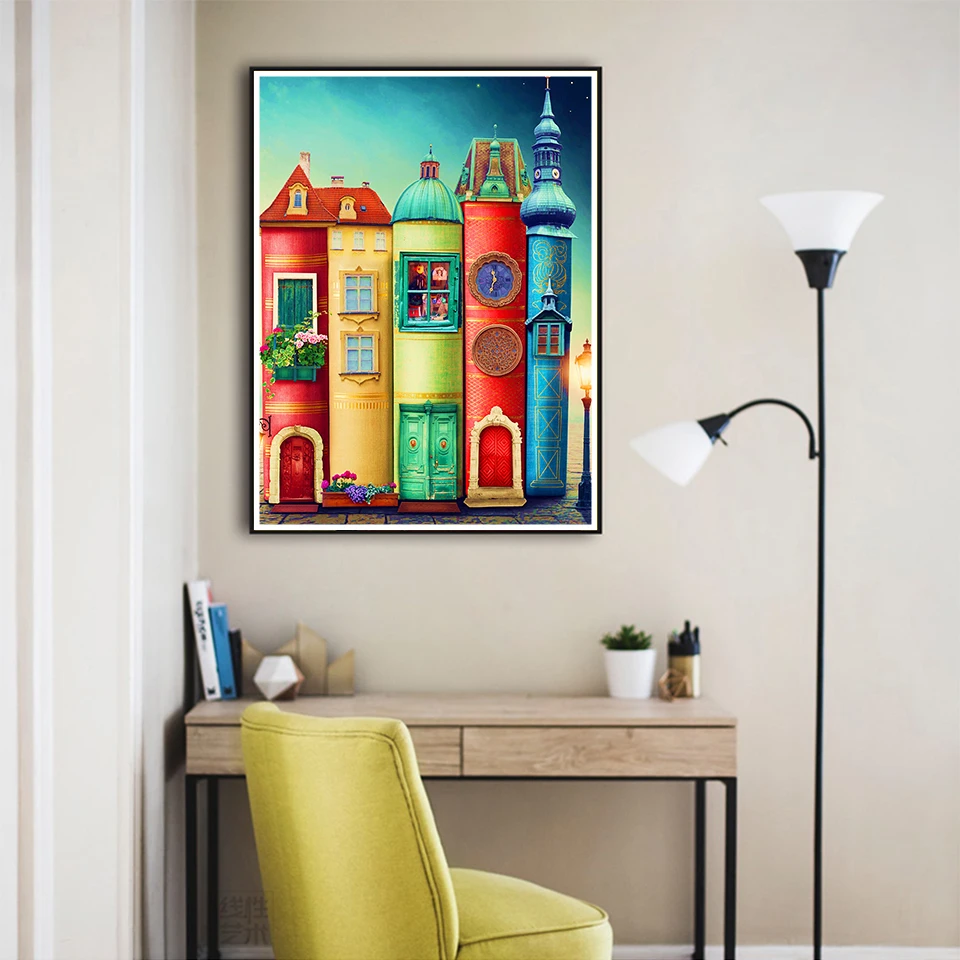 DIY-Painting-By-Numbers-Cartoon-House-Frame-Kit-Oil-Coloring-By-Numbers-Wall-Art-Picture-Acrylic (1)