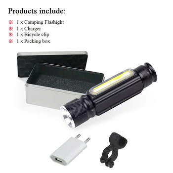 

Multifunctional USB led flashlight xml t6 cob Led torch lamp waterproof work light lanterna linterna torch with Magnet hand lamp