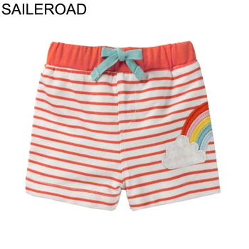 

SAILEROAD Summer Children Pants Cotton Knee Length for Boy Girls Rainbow Pants Toddler Panties Kids Beach Short Sports Trousers