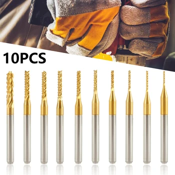 

10PCS 0.8-3.175mm Milling Cutter Set CNC Milling Cutter for Wood Plastic Aluminum Cutting Tools Machine Tools Accessories