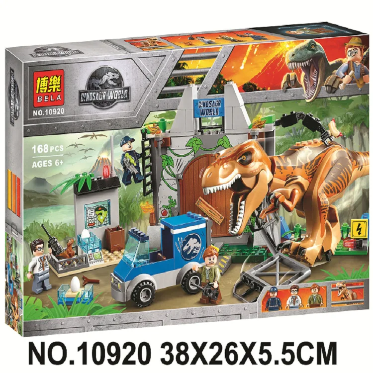 Pаспродажа 10920 Динозавры юрского периода тиранозавр прорыв 168 шт блоки игрушки подарки совместимы с Legoinglys Юрского периода припаркованный