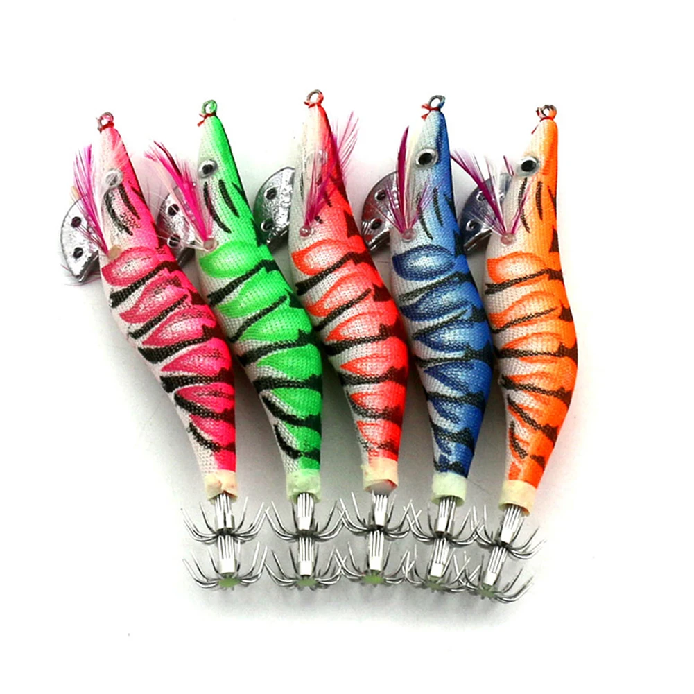 5PCS 13g/11cm Luminous Squid Jig Fishing Wood Shrimp Lure Squid Cuttlefish Jigs Lures Spinner Bait Wood Shrimp with 3# Hook 5PCS 13g/11cm Luminous Squid Jig Fishing Wood Shrimp Lure Squid Cuttlefish Jigs Lures Spinner Bait Wood Shrimp with 3# Hook