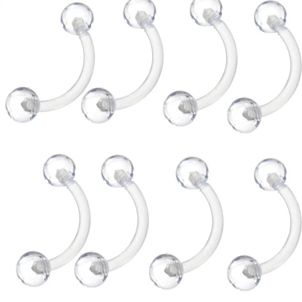 

2PCS Transparent Invisible Ball Soft Pole Eyebrow Nail Earring Lip Nail Milk Ring Piercing Jewelry