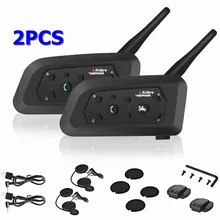 V6 interkom motocyklowy hełm Bluetooth słuchawki i zestawy słuchawkowe dla 6 zawodników domofon 1200M bezprzewodowy Intercomunicador Moto wsparcie MP3