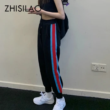 

Black High Waist Harem Cargo Pants Women Casual Punk Loose Streetwear Harajuku Pants Hip Hop Women Trousers Summer 2020
