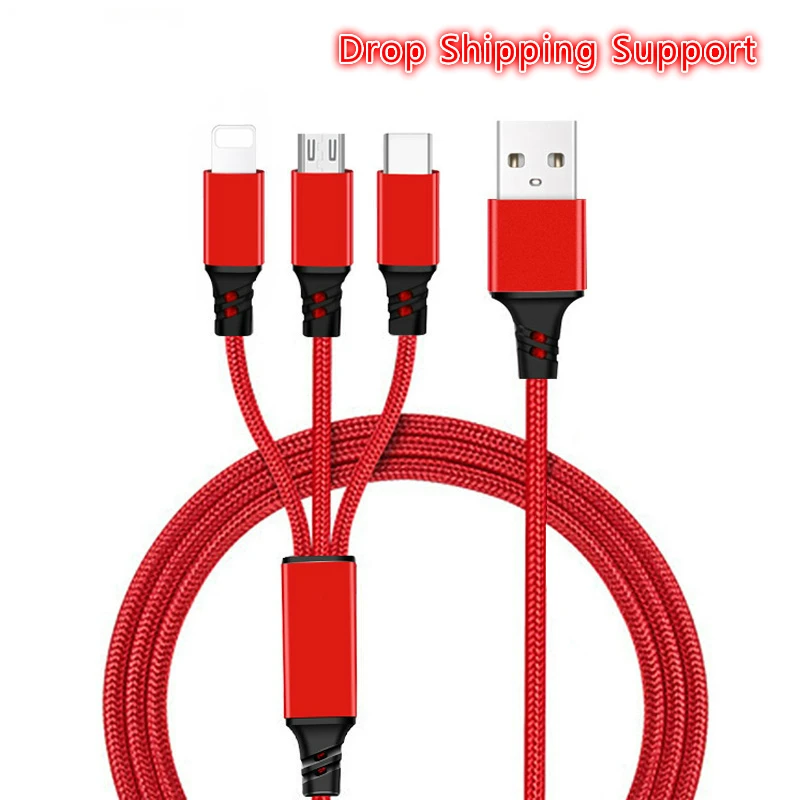 Пользовательский логотип 3в1 Кабель зарядного устройства для iPhone 5 6 7 8 Plus X XR XS Max Micro usb type C для huawei Android 3в1 1,2 м длинный провод шнур