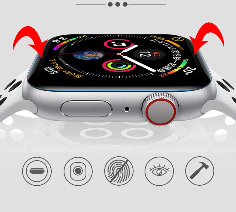 Защитная пленка для Apple Watch 38 мм 42 м 40 мм 44 мм Nano Liquid Full Glue из закаленного стекла для i Watch 5 4 3 2 серии
