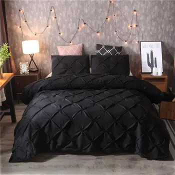 

Stitching Bedding 3-piece Pinch Pleat Comforter Set All Season Pintuck Style New Bedding Quilt Cover And Pillowcase