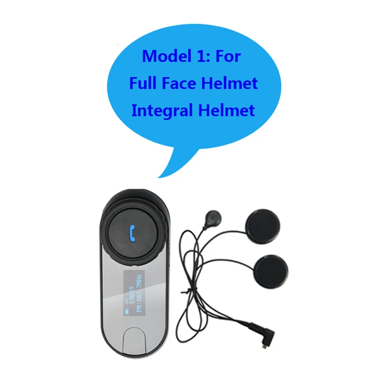 1pcs model1 TCOM-SC Вт/экран Bluetooth мотоциклетный шлем гарнитура с fm-радио - Цвет: 1pcs model1