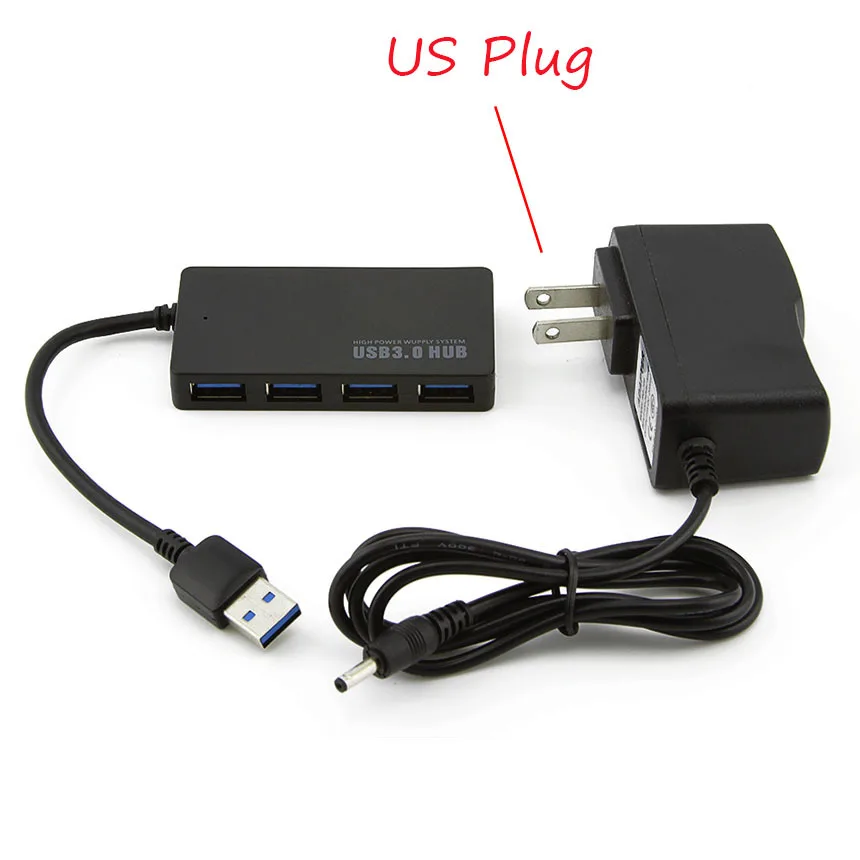CHYI супер скорость USB 3,0 концентратор 4 порта многопортовый usb-адаптер с AU/EU/US/UK внешний адаптер питания для Macbook ноутбук ПК Аксессуары