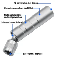 Socket Wrench Magnetic 12 Angle Repairing Removal Tool Thin Wall 3/8" Drive Sockets for 14/16mm Spark Plug 2