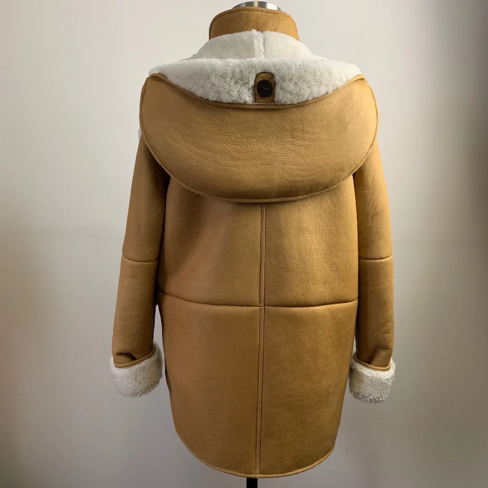 SQXR FUR lady leather jacket women shearling leather jacket high quality women fur coat double-faced fur jacket