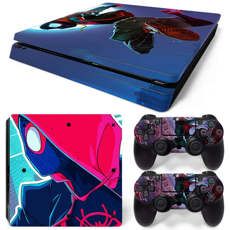 Marvel Spider Man Deadpool Sticker Cover Wrap Protector Skin For Sony PS4 Slim Console & 2PCS Controller Skin Decal For PS4 Slim 