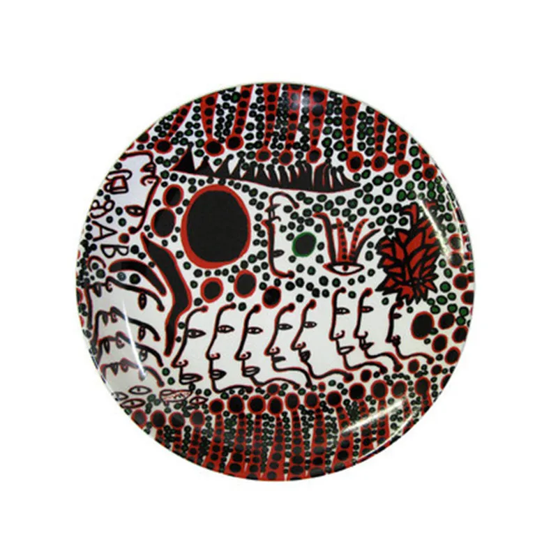 Рыжевато-коричневый Современная тарелка Yayoi Kusama для украшения дома, креативная тарелка для гостиной, винный шкаф, украшение, бизнес-подарок M3804 - Цвет: Рыжевато-коричневый