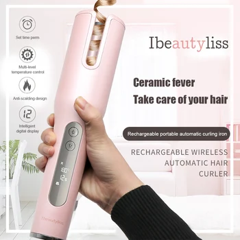 

Rechargeable Wireless Automatic Hair Curler Automatic Curling Machine Curls Wave Electric Rotation Hairstyle Curling Iron