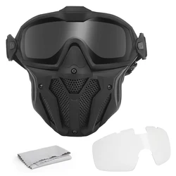 Tactical Paintball Mask Detachable Goggle With Anti-fog Micro Fan System Full Face Protective CS Wargame Airsoft Masks