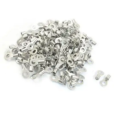 

200 Pcs RNB14-8 AWG 6 Non Insulated Ring Terminals Connectors