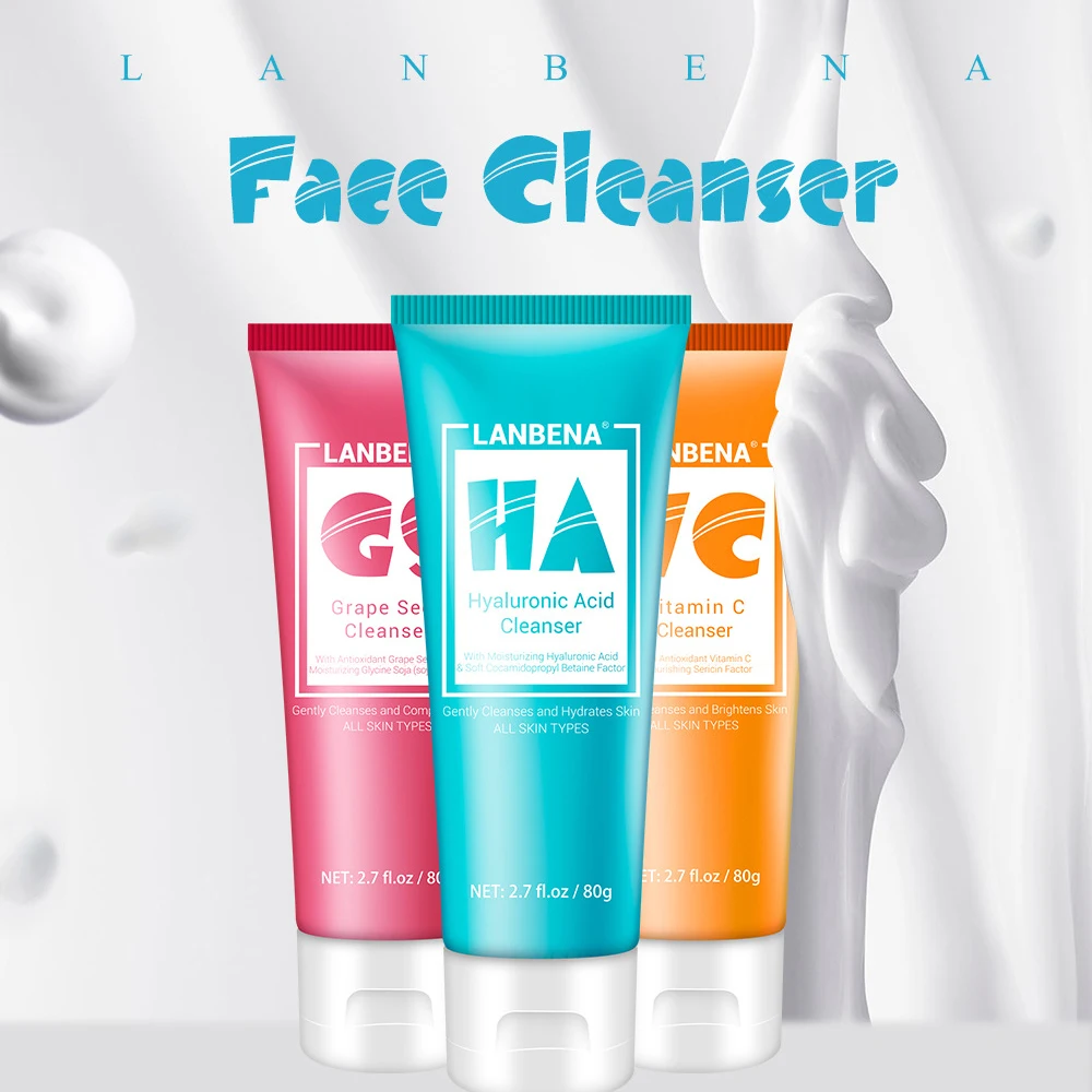 LANBENA Facial Cleanser Face Wash Foam Face Cleansing Face Scrub Moisturizing Deep Cleansing Oil Control Shrink 2
