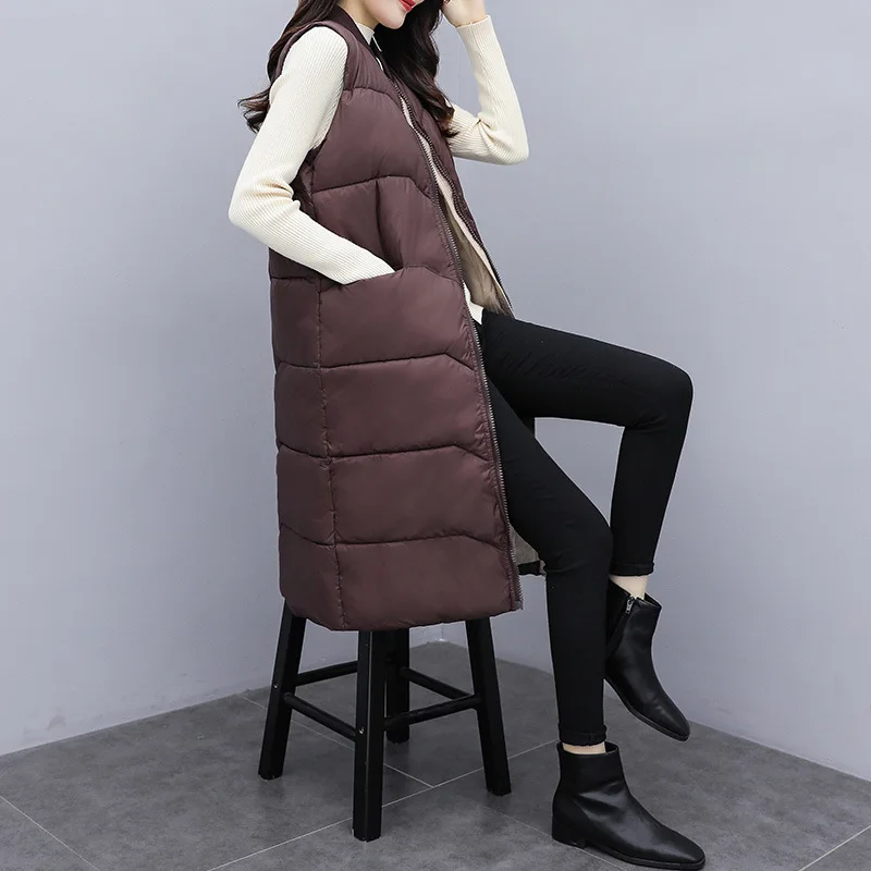 

2019 Autumn And Winter New Style Cotton Vest Women's Mid-length Korean-style Waistcoat Warm Waistcoat Vest