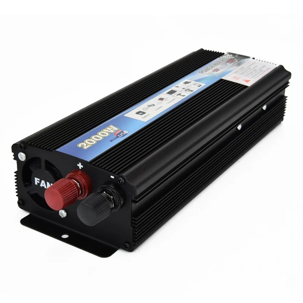 Автомобильный инвертор DC12V солнечной энергии AC110V 220V 50hz автомобильный инвертор 2000w преобразователь инвертор с Usb портом охлаждающий вентилятор Система питания 5