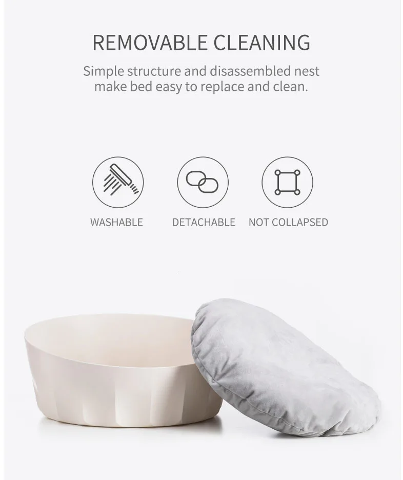 Xiaomi Jordan&judy Pet Nest Bed Round Easy To Disassemble Dogs Cats Net Bed With Soft Mat