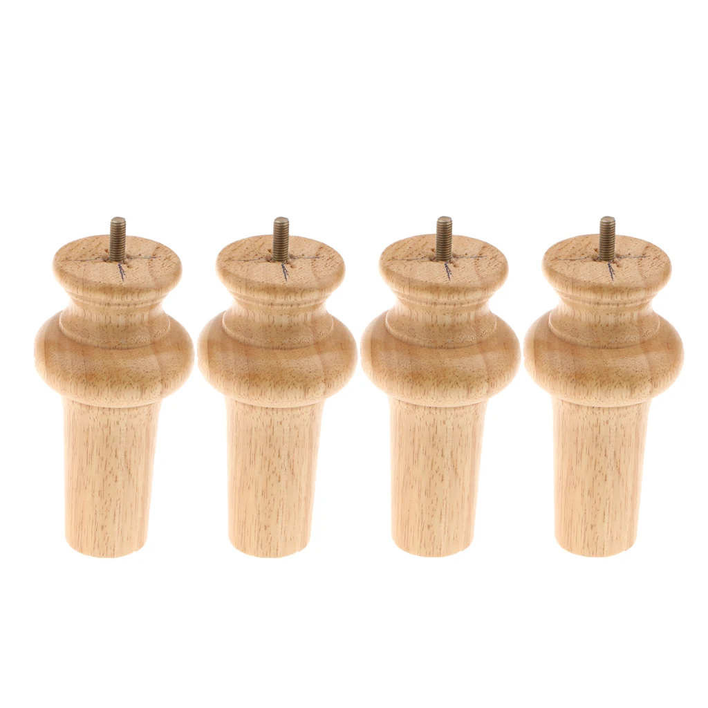4-Pack Wooden Tapered Sofa Legs Cupboard Legs Furniture Replacement Feet Plinth 15cm, Furniture Legs