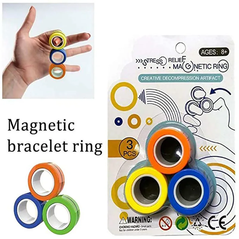 

Magnetic Finger Ring Rotator Finger Pressure Relief Toys Used To Relieve Autism Anxiety Fingertip game Anti-stress Ring Toy