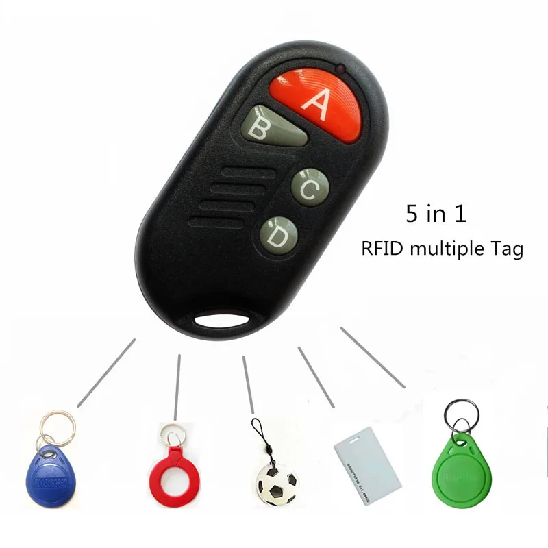 RFID Multiple Keyfob 4 or 5 in 125khz T5577 EM Writable IC 13.56Mhz M1k ...