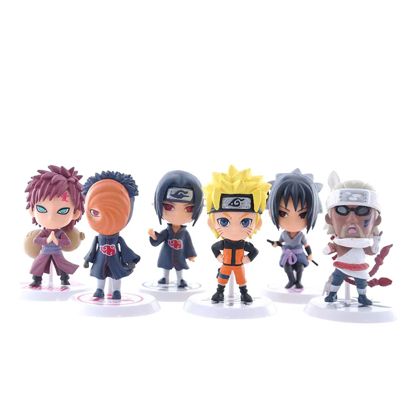 

6pcs/set Naruto Anime PVC Action Figure Uzumaki Kakashi Gaara Uchiha Sasuke Model Collection Gift Kids Toys Free Shipping