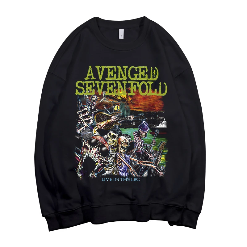 12 вариантов дизайна Avenged Sevenfold Pollover Толстовка Черный Рок толстовки Панк Рокер уличная флисовая череп A7X тяжелый металл