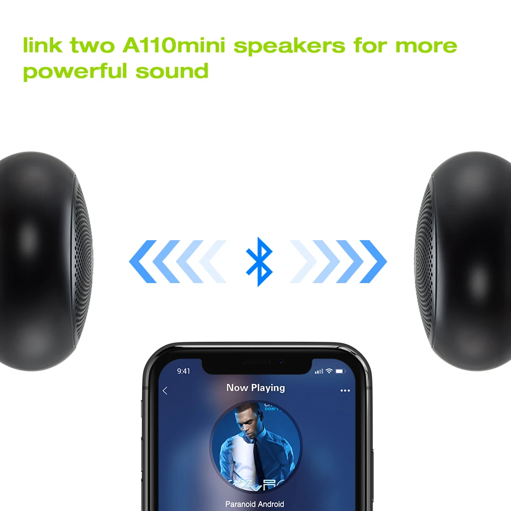 EWA A110mini Беспроводная Bluetooth Колонка портативный маленький динамик Встроенный аккумулятор громкий звук сильные басы металлическое покрытие для телефона