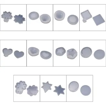 

DIY Crystal Drop Glue Sand Mold Star Round Jewelry Ornaments Pendant Silicone Epoxy Molds