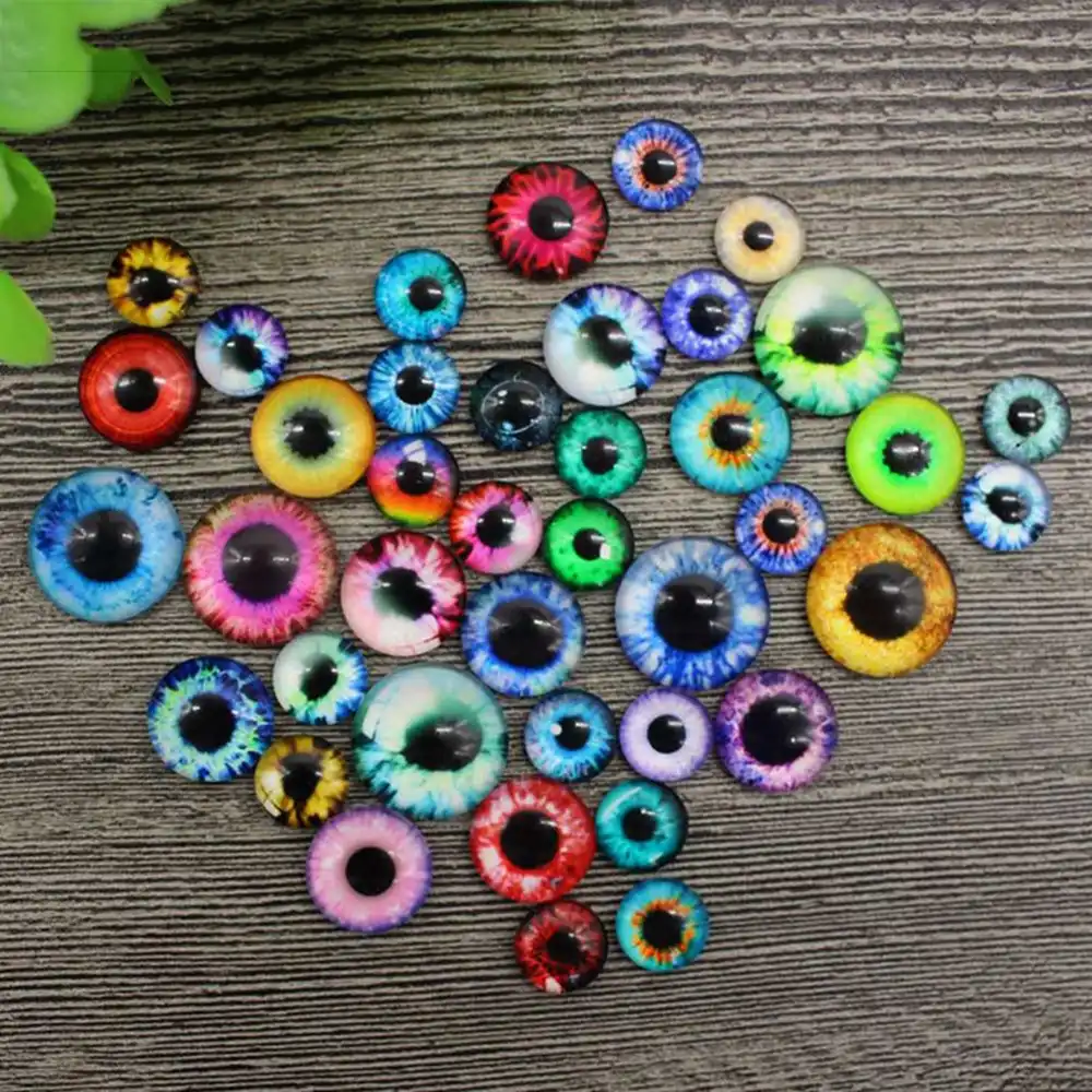 Muñecos de cristal de plástico para niños, ojos artesanales, ojos para niños, dinosaurio de juguete, Ojos de animales, accesorios de gema, 20 Uds., 6/8/10/12/14/15/16mm|Muñecas| - AliExpress