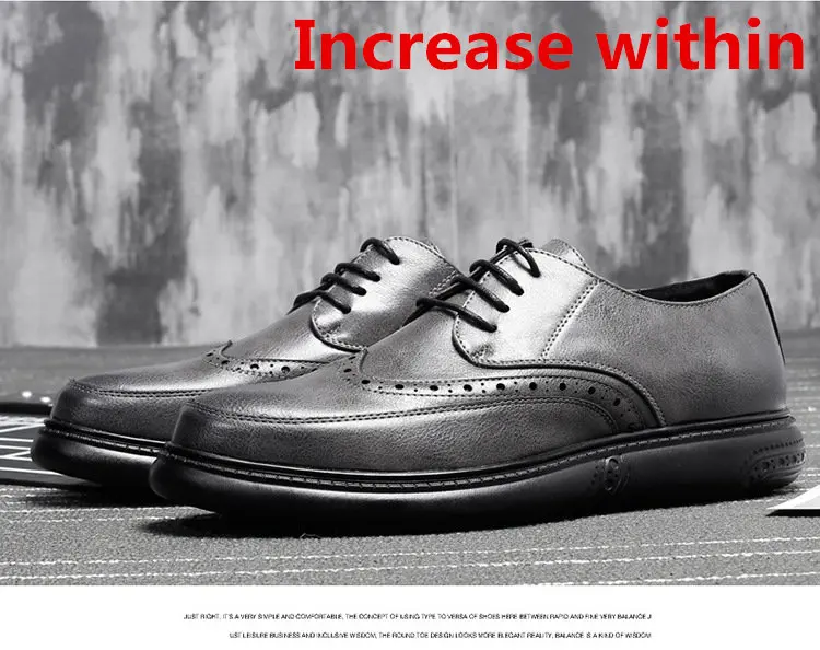 Мужская обувь повседневная кожаная итальянская Роскошная Брендовая обувь для мужчин Coiffeur Дизайнерская обувь для мужчин Высокое качество tenis masculino - Цвет: Increase within