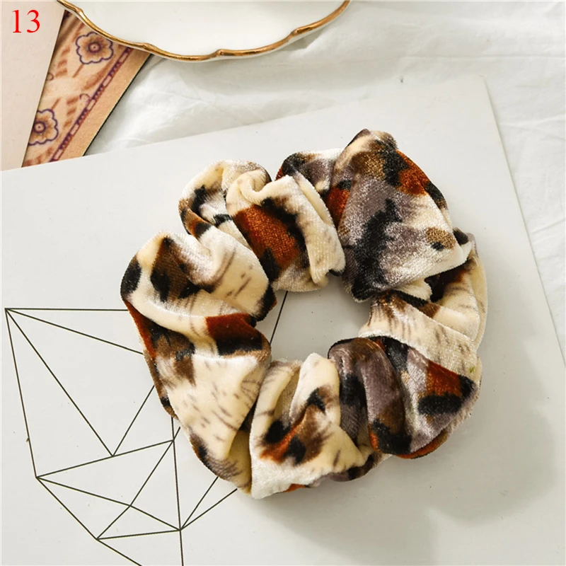 NEW Leopard Dot Printed Scrunchies Ponytail Hair Rubber Bands Velvet Hair Ties Rope Women Winter Hair Accessories Headwear