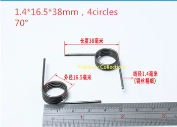 

10pcs/set 1.4*16.5*38mm,4circles spring steel torsion springs with DIY Accessories part