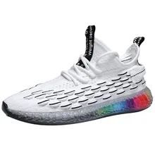 SAGACE; модная повседневная обувь; мужские кроссовки с радужной желеобразной подошвой; уличная трикотажная дышащая обувь; Мужская обувь; мужская повседневная обувь; Лидер продаж