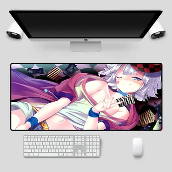 

XGZ No Game No Life Girl Anime Locking Animation Mouse Pad Rubber Notebook Tablet Computer Pad Desks30x80cm 40x90cm for Lol Csgo