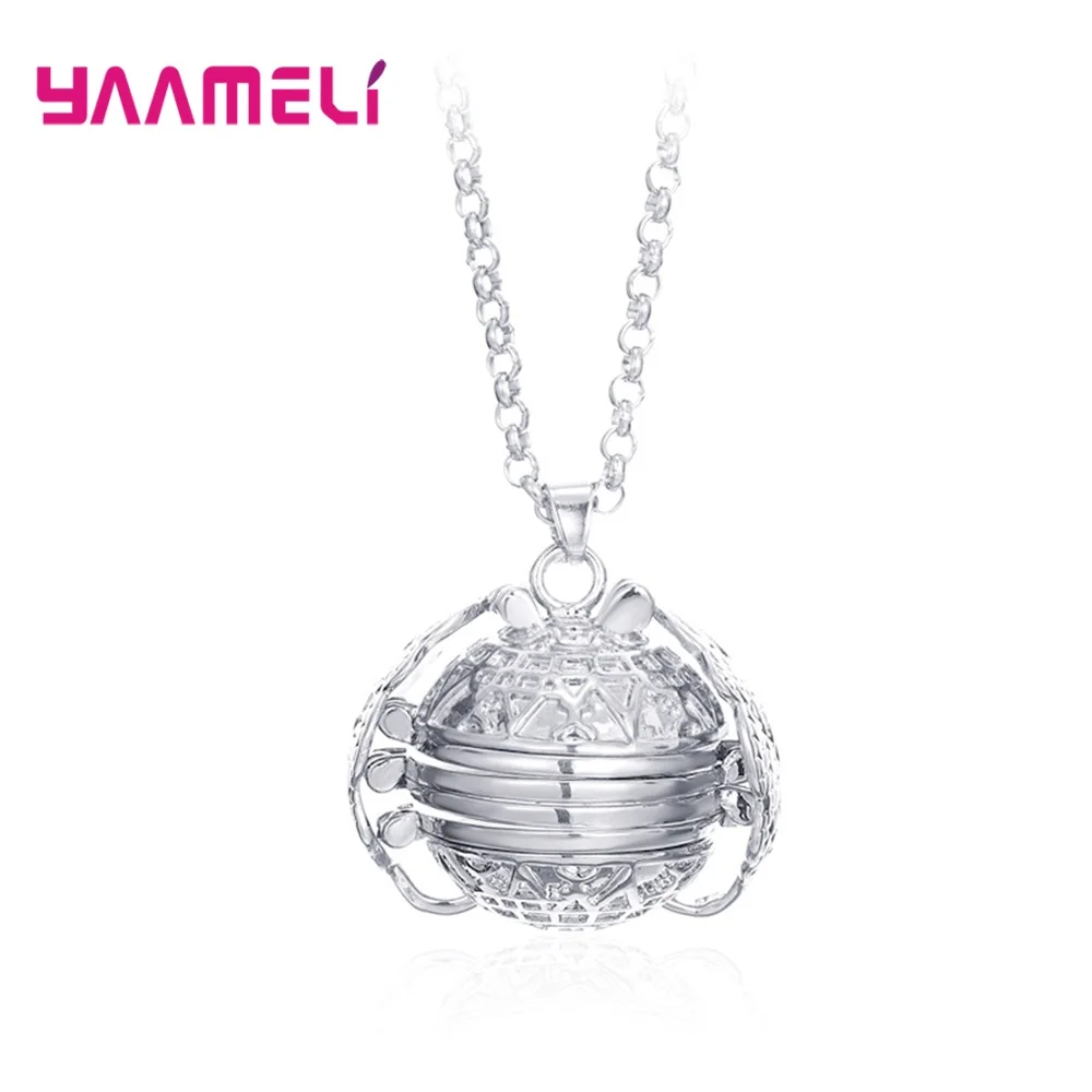 

925 Sterling Silver Magic Memory Photo Album Pendant Necklace Frame Locket Angel Wings Jewelry Gift for Men Women Family