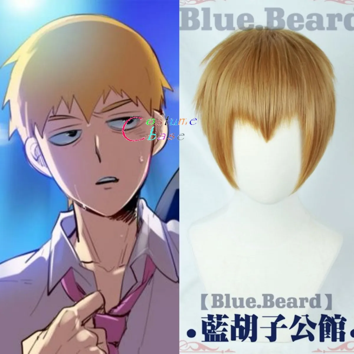 Reigen Arataka Mob Psycho 100 блонд короткие синтетические волосы термостойкий головной убор Хэллоуин косплей вечерние+ парик Кепка