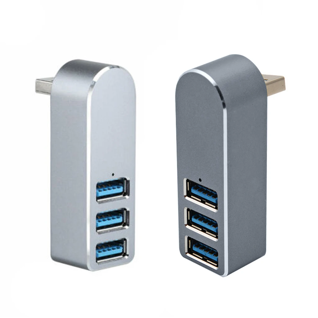 Алюминиевый сплав мини 3 порта USB 3,0 концентратор поворотный USB разветвитель адаптер для ПК ноутбука
