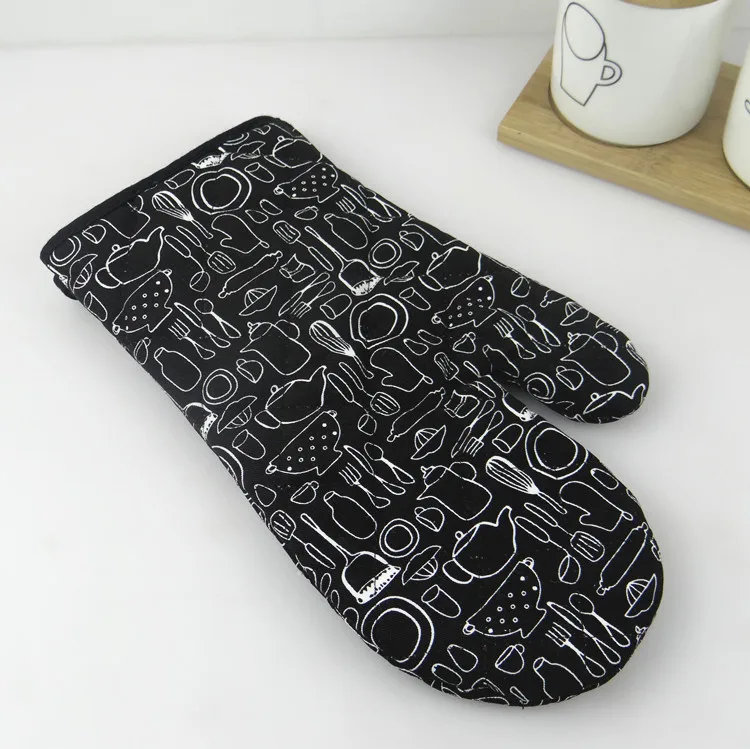 New Products Baking Tool Pattern Thick Kitchen Pieces Apron Microwave Oven Gloves Insulation Pad