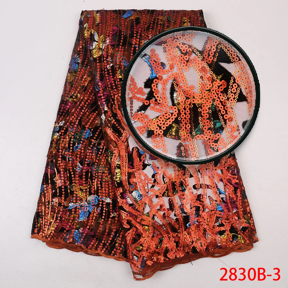 

2019 New Arrival Velvet Lace Fabrics with Sequins Flocking Printing Designs African Lace Fabric for Nigeria Party AMY2830B