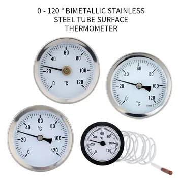 

New Horizontal Thermometer 0-120 °C Temperature indicator liquid aluminum thermocouple bimetallic thermometer household utensil
