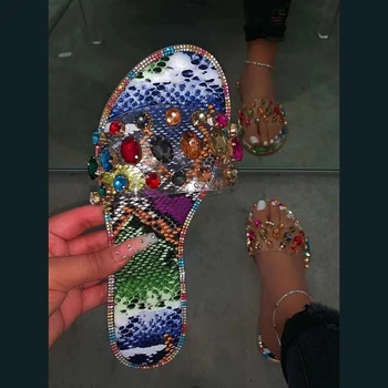 

Slides Women Flip Flops Shoes Slippers Gemstone Rhinestones Shoes Sandals Ladies Slides Wild Diamond Slippers Flip Flops