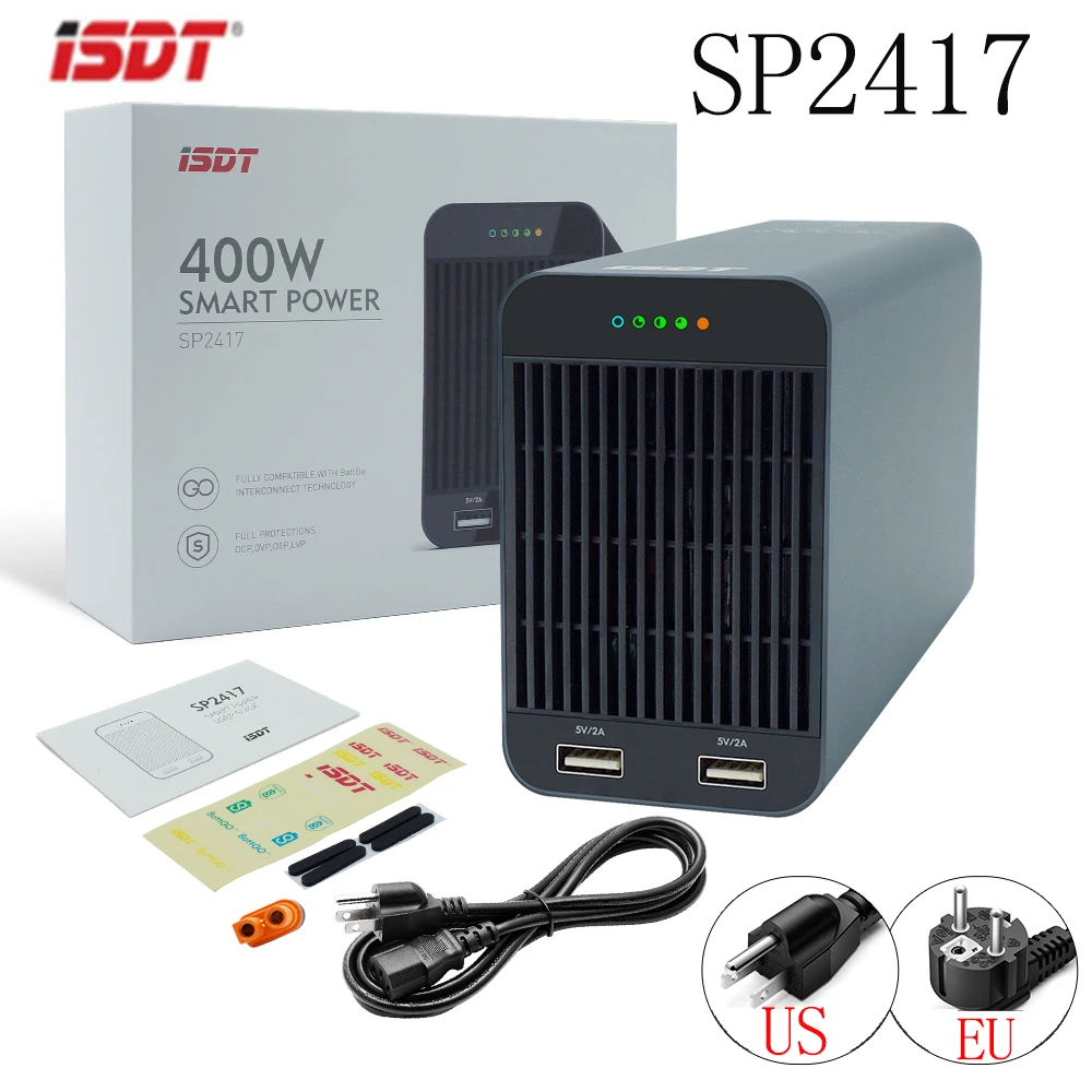 ISDT SP2417 400W зарядное устройство RC адаптер переключатель высокой мощности смарт-управление w/светодиодная USB зарядка для RC моделей Поставка промышленных