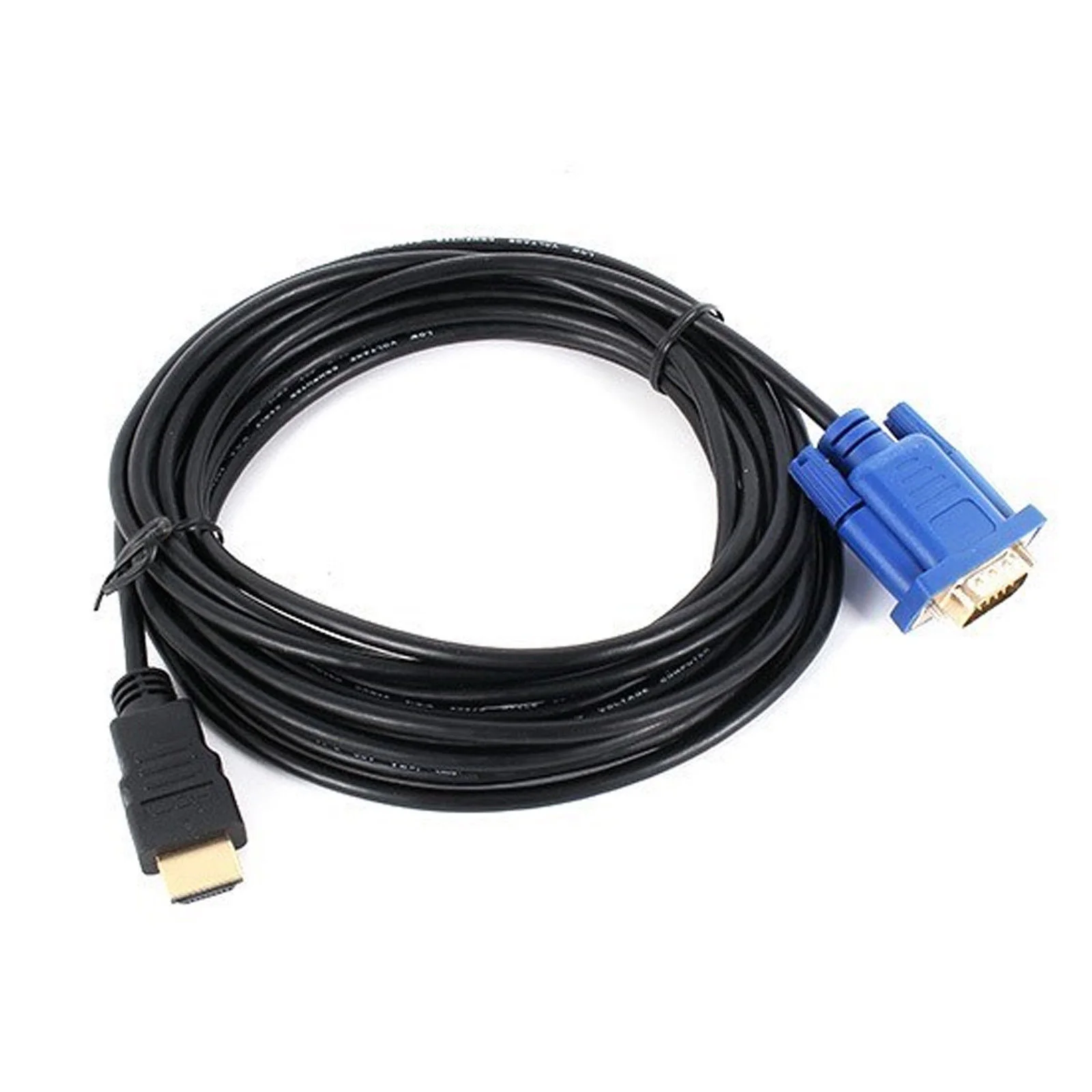 1.5m HDMI to VGA Cable HD-15 D-SUB Video Adapter HDMI Cables for PC HDTV Monitor Suits resolutions such as 720p, 1080i, 1080p