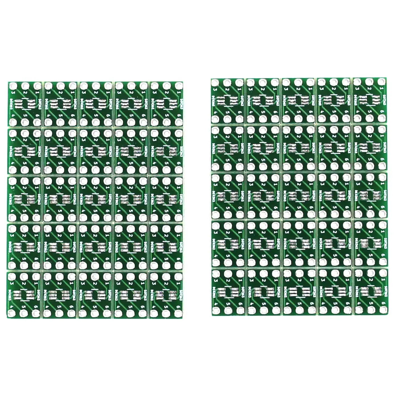 50pcs Double Sided 6 Pin SOT23-6/SOT363 to DIP Breakout Board